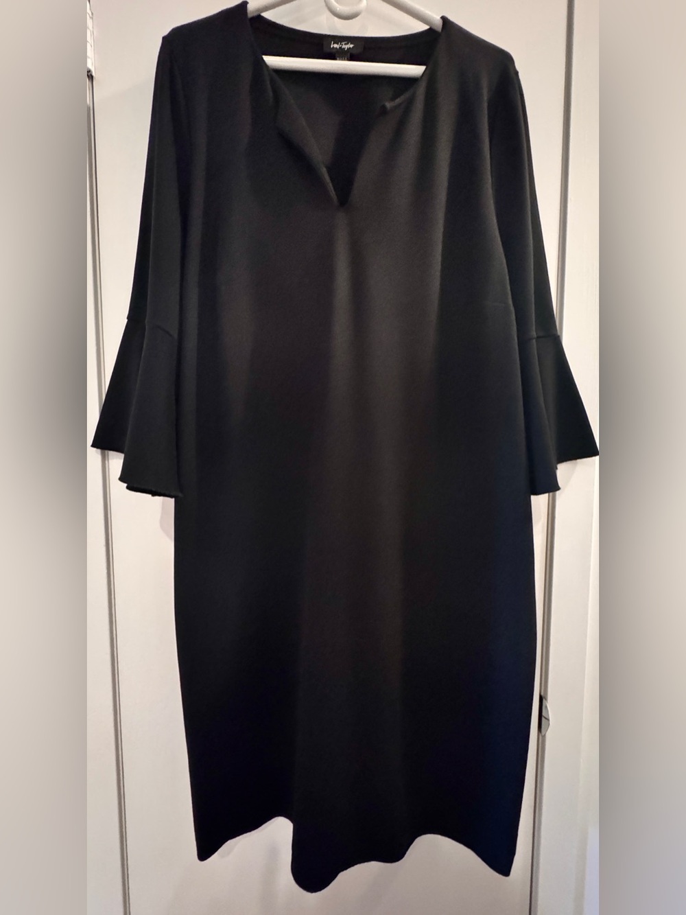 LORD & TAYLOR Shift Dress with Flared Sleeve Black NWT
